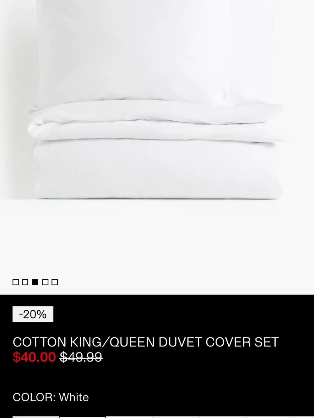 Brand new H&M White Duvet Cover Set - Crisp White Bedding